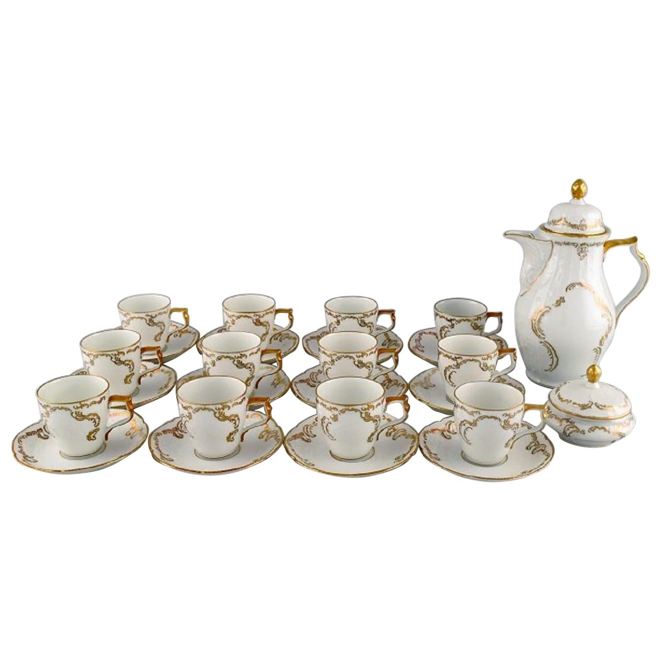 Rosenthal, Germany, Porcelain Coffee Service with Gold Decoration for 12 People