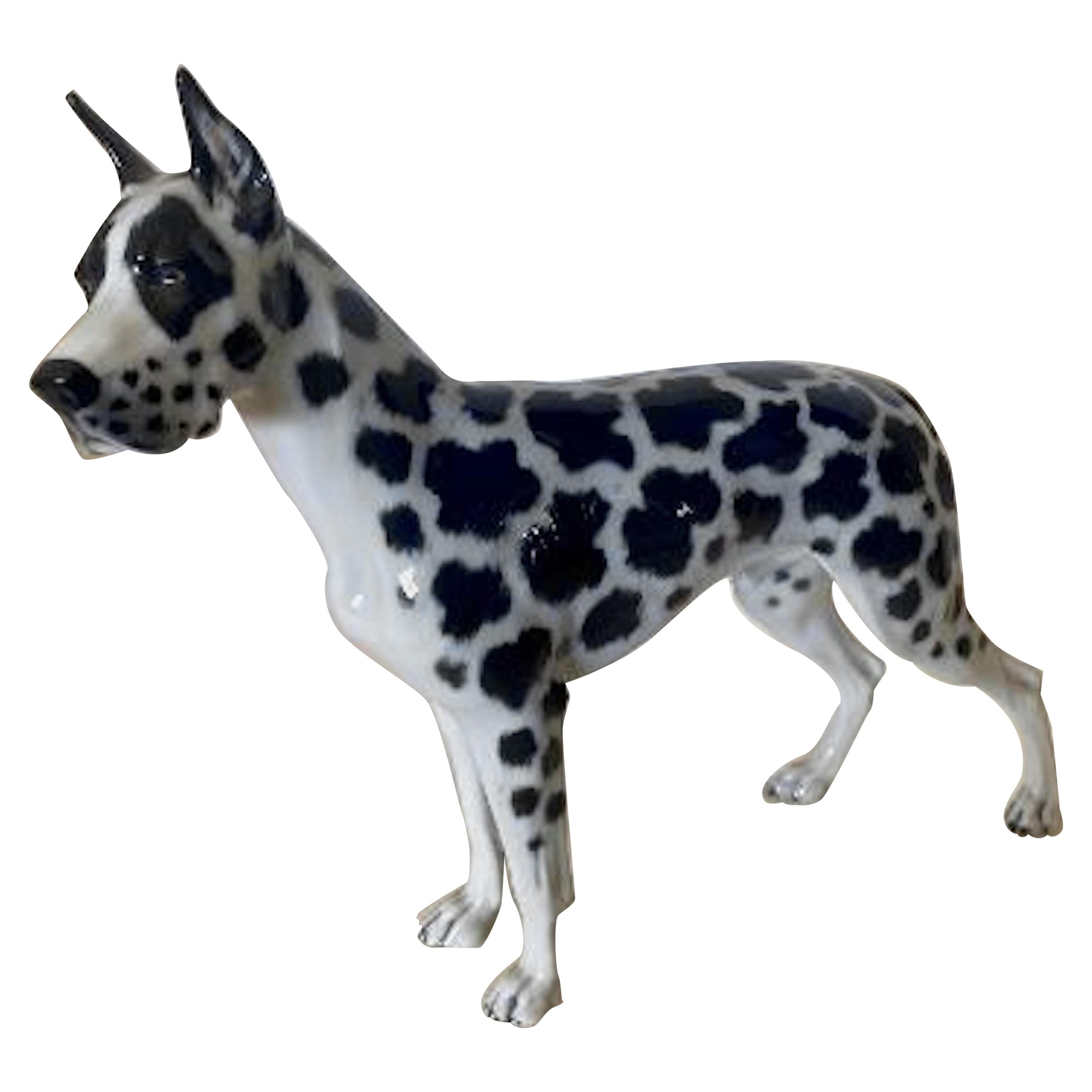 Rosenthal Germany Porcelain Harlequin Spotted Great Dane Dog Figurine