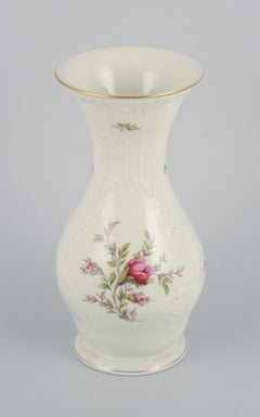 Rosenthal, Germany, "Sanssouci", Cream Colored Vase Decorated with Flowers