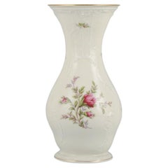 Rosenthal, Germany. "Sanssouci", cream coloured vase decorated with flowers .