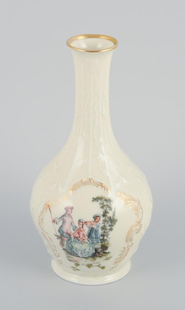 Rosenthal, Germany. "Sanssouci", cream coloured vase decorated with