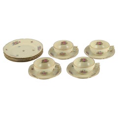 Rosenthal, Germany, "Sanssouci" Four Coffee Cups with Saucers and Cake Plates