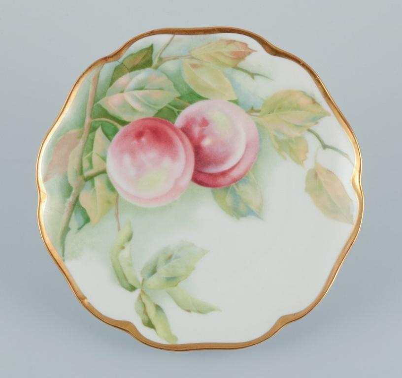 Mid-20th Century Rosenthal, Germany. Set of six porcelain plates with various fruit motifs. 1930s For Sale