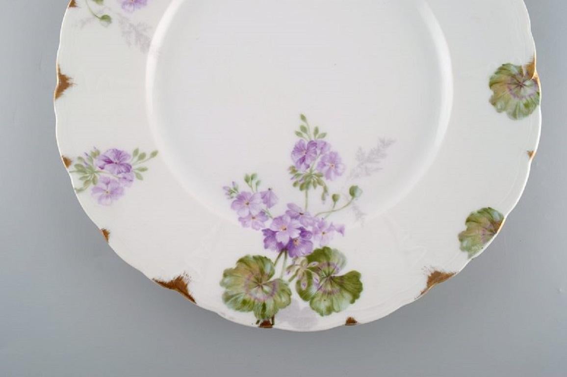 Rosenthal, Germany, Six Iris Dinner Plates in Hand-Painted Porcelain In Excellent Condition For Sale In Copenhagen, DK