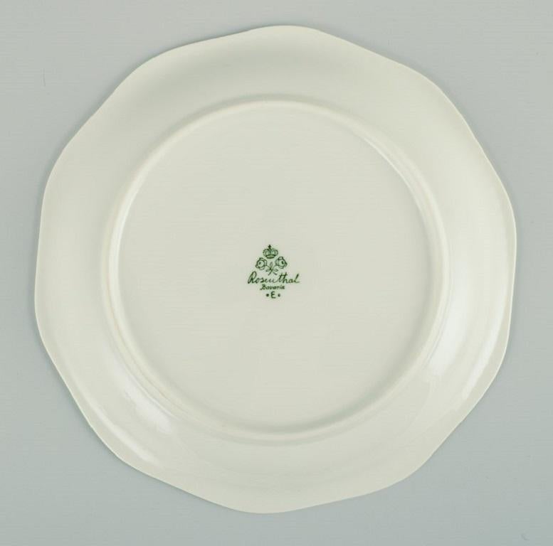 Rosenthal, Alemania, Seis platos pintados a mano con frutas y mariposas en Excelente estado para la venta en Copenhagen, DK