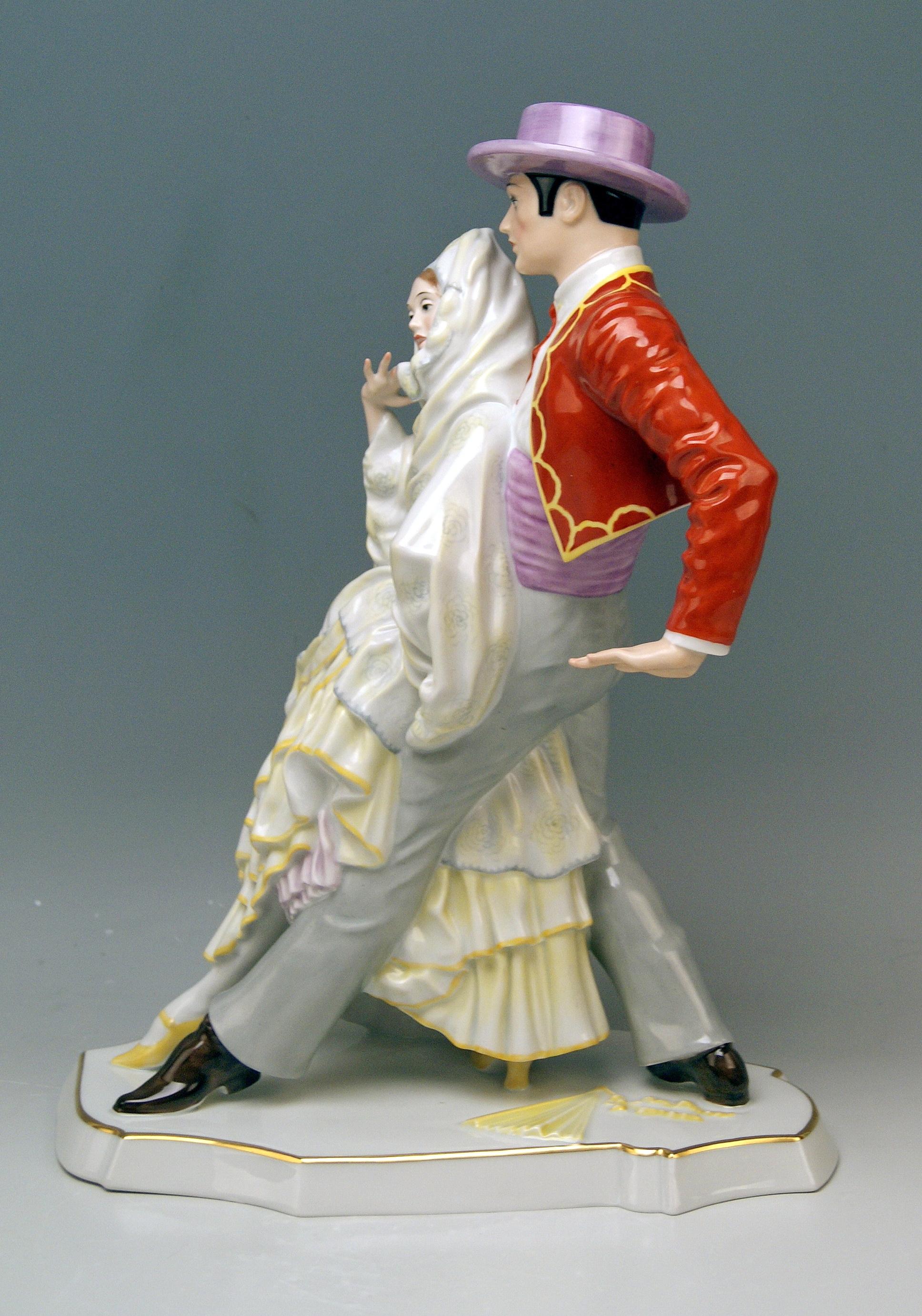 Painted Rosenthal Germany the Spanish Dance by Dorothea Charol, circa 1956