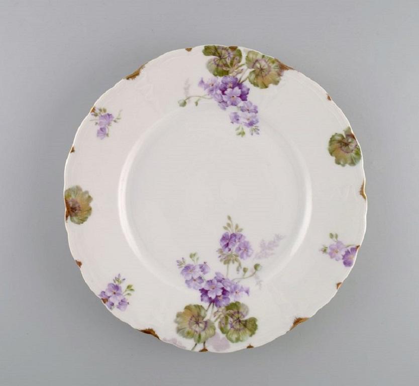 Jugendstil Rosenthal, Germany, Twelve Iris Dinner Plates in Hand-Painted Porcelain