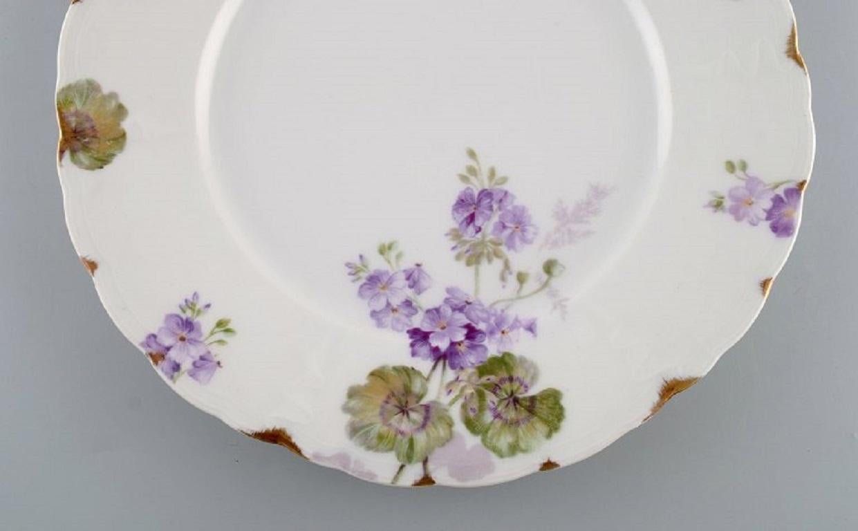 Early 20th Century Rosenthal, Germany, Twelve Iris Dinner Plates in Hand-Painted Porcelain