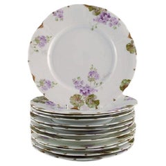 Rosenthal, Germany, Twelve Iris Dinner Plates in Hand-Painted Porcelain