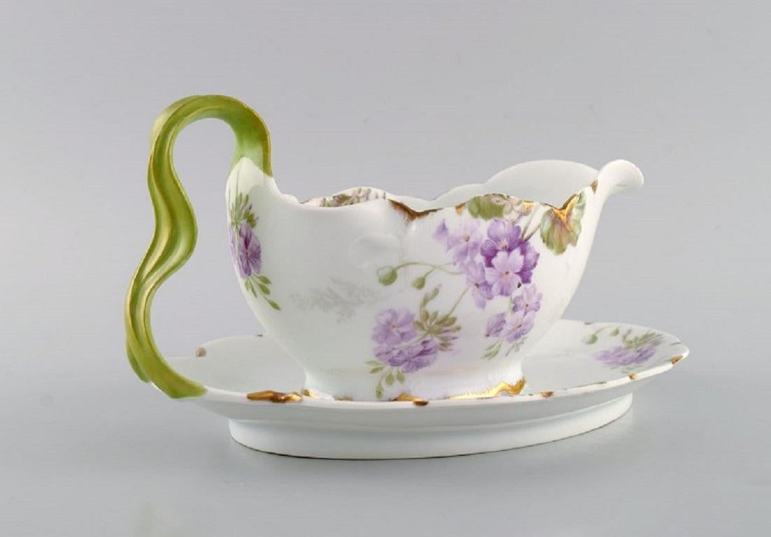 Rosenthal, Germany, Two Iris Sauce Boats in Hand-Painted Porcelain, 1920s In Excellent Condition In Copenhagen, DK
