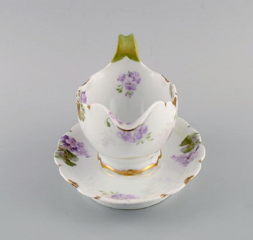 Early 20th Century Rosenthal, Germany, Two Iris Sauce Boats in Hand-Painted Porcelain, 1920s