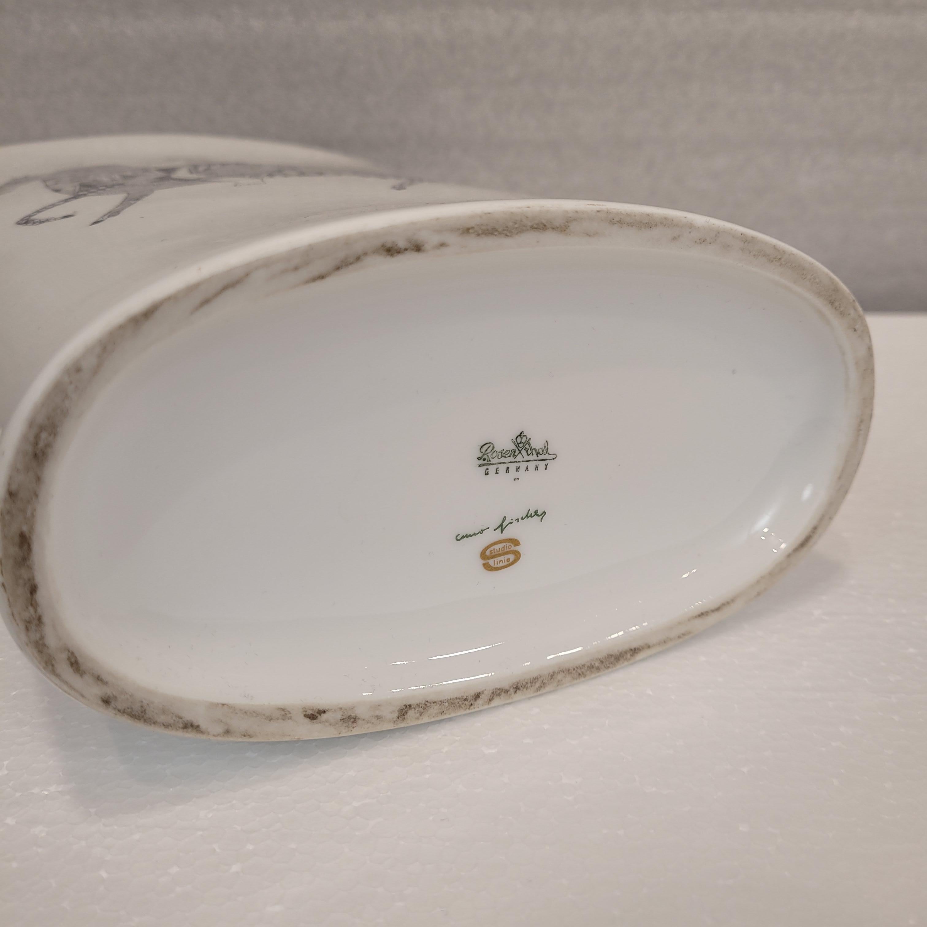 Rosenthal Alemania Jarrón blanco diseño Kuno Fischer Studio Line Argent en venta 5