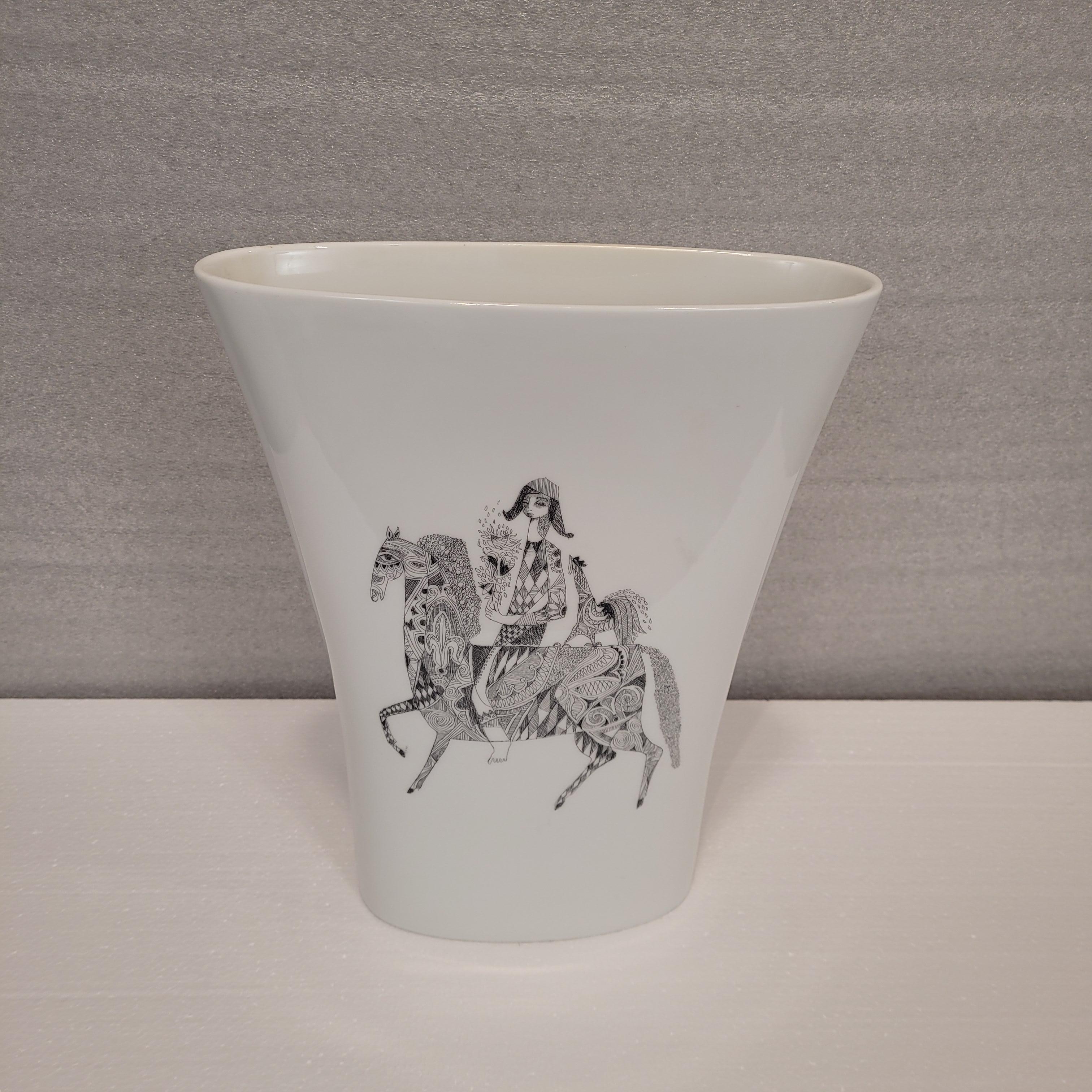 Rosenthal Alemania Jarrón blanco diseño Kuno Fischer Studio Line Argent Moderno de mediados de siglo en venta