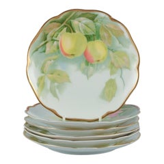 Rosenthal, Allemagne.Ensemble de six assiettes en porcelaine avec divers motifs de fruits.