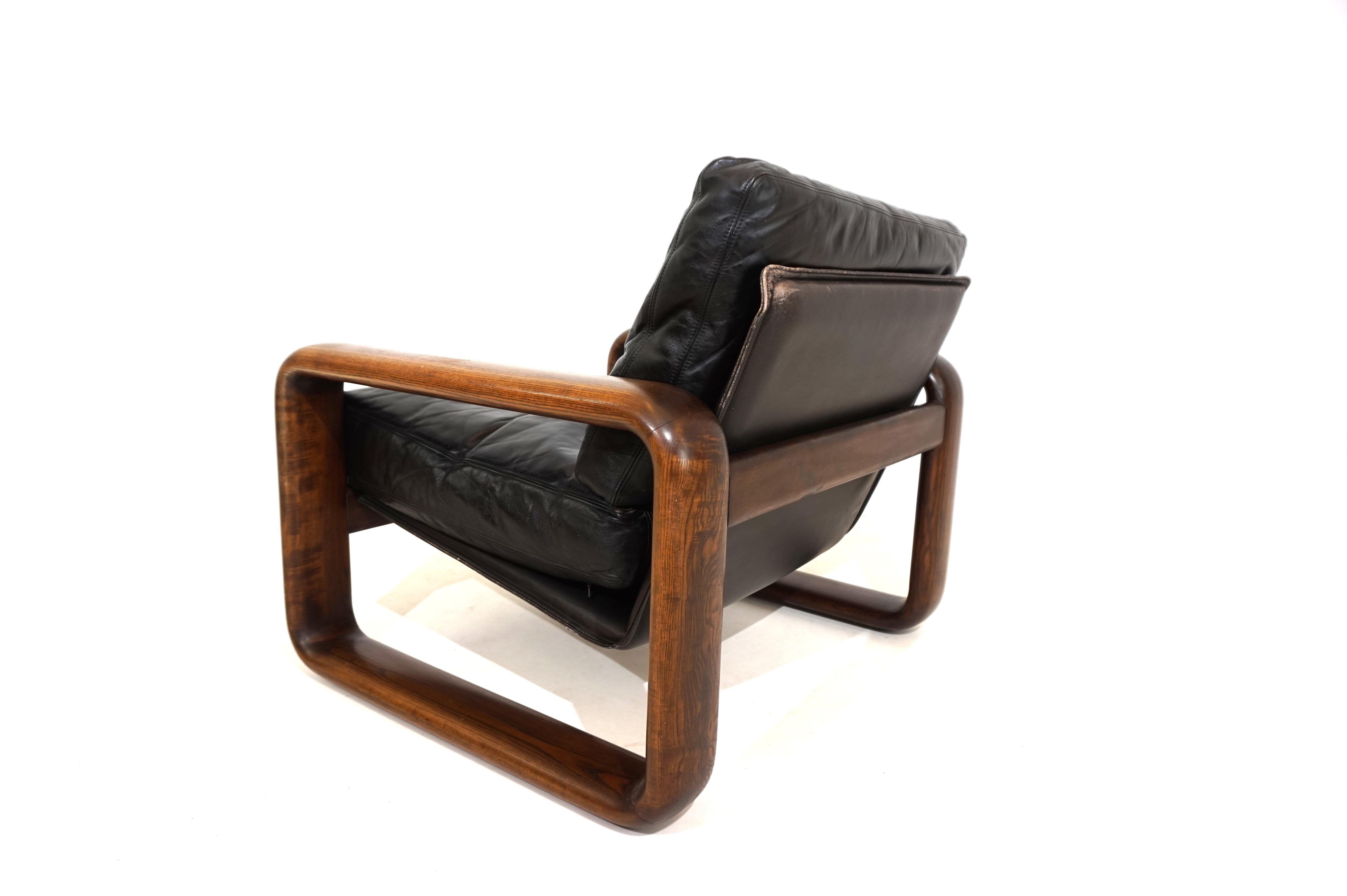 Mid-Century Modern Rosenthal Hombre leather armchair by Burkhard Vogtherr