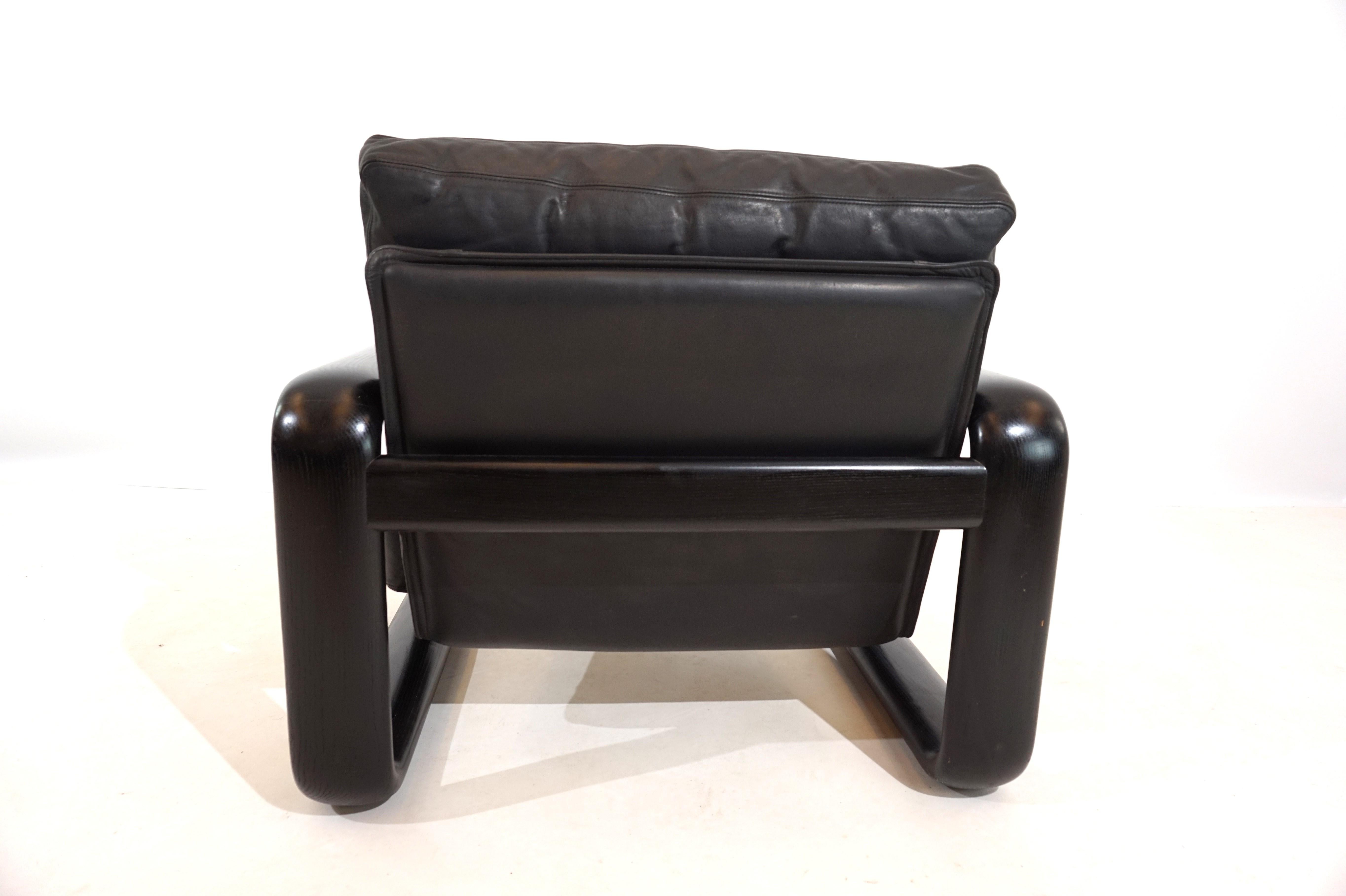 Mid-Century Modern Rosenthal Hombre leather armchair by Burkhard Vogtherr For Sale