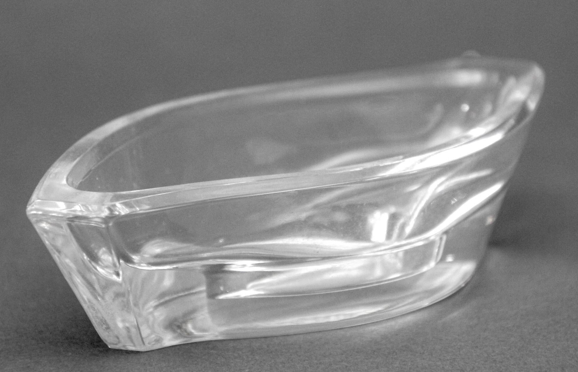 20ième siècle Rosenthal Horizon Crystal Lead Glass Candle Holder Catchall Vide Poche 1980 en vente