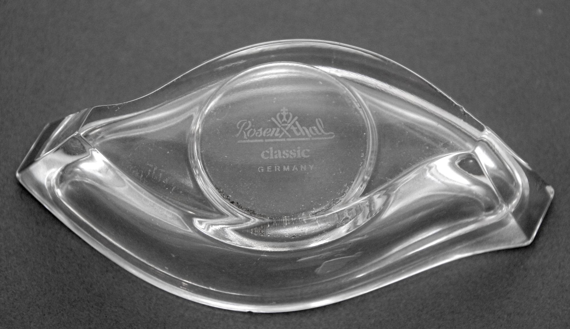 Cristal Rosenthal Horizon Crystal Lead Glass Candle Holder Catchall Vide Poche 1980 en vente