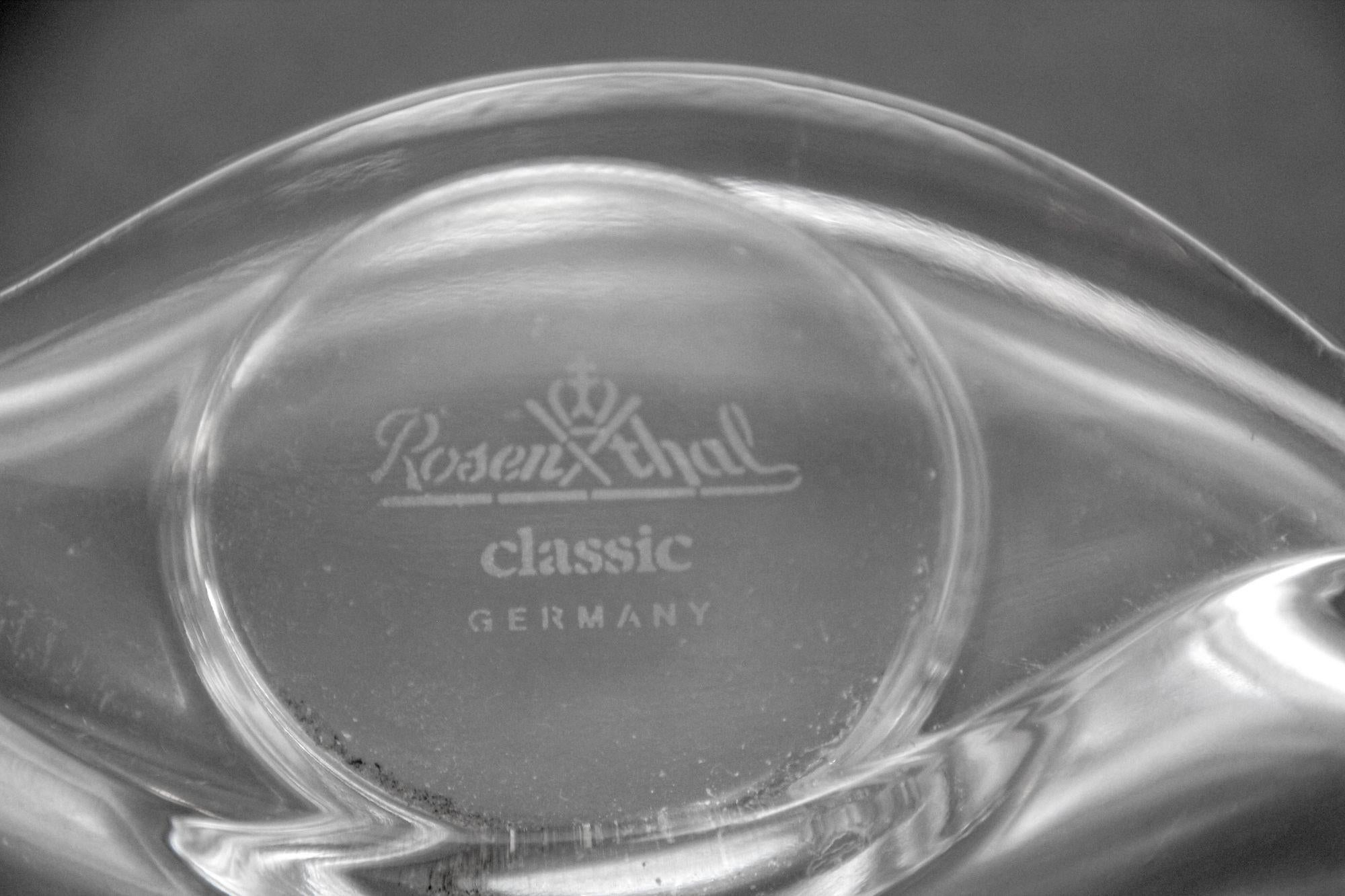 Rosenthal Horizon Crystal Lead Glass Candle Holder Catchall Vide Poche 1980 en vente 1