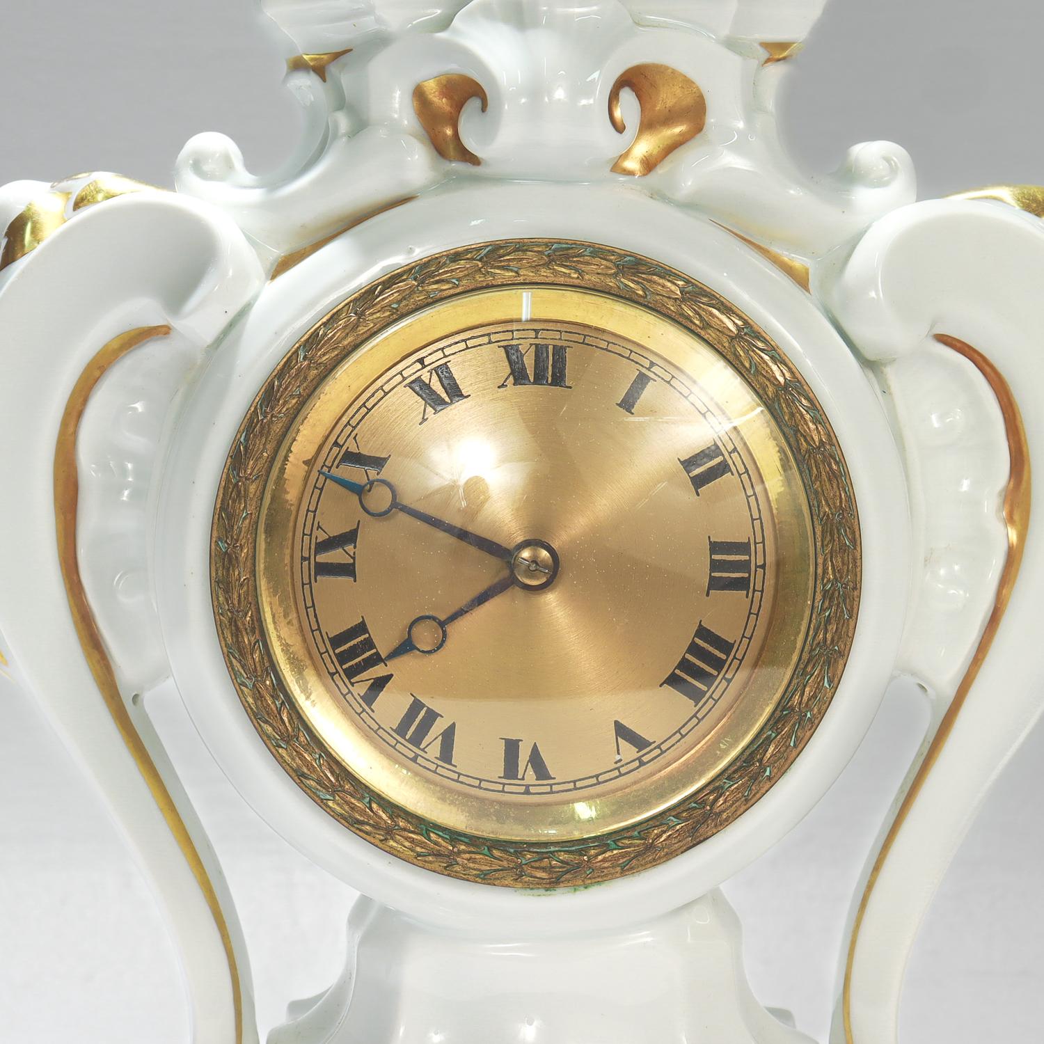 Rosenthal Jugendstil Porcelain Clock with the Goddess Diana (Artemis) the Hunter For Sale 2