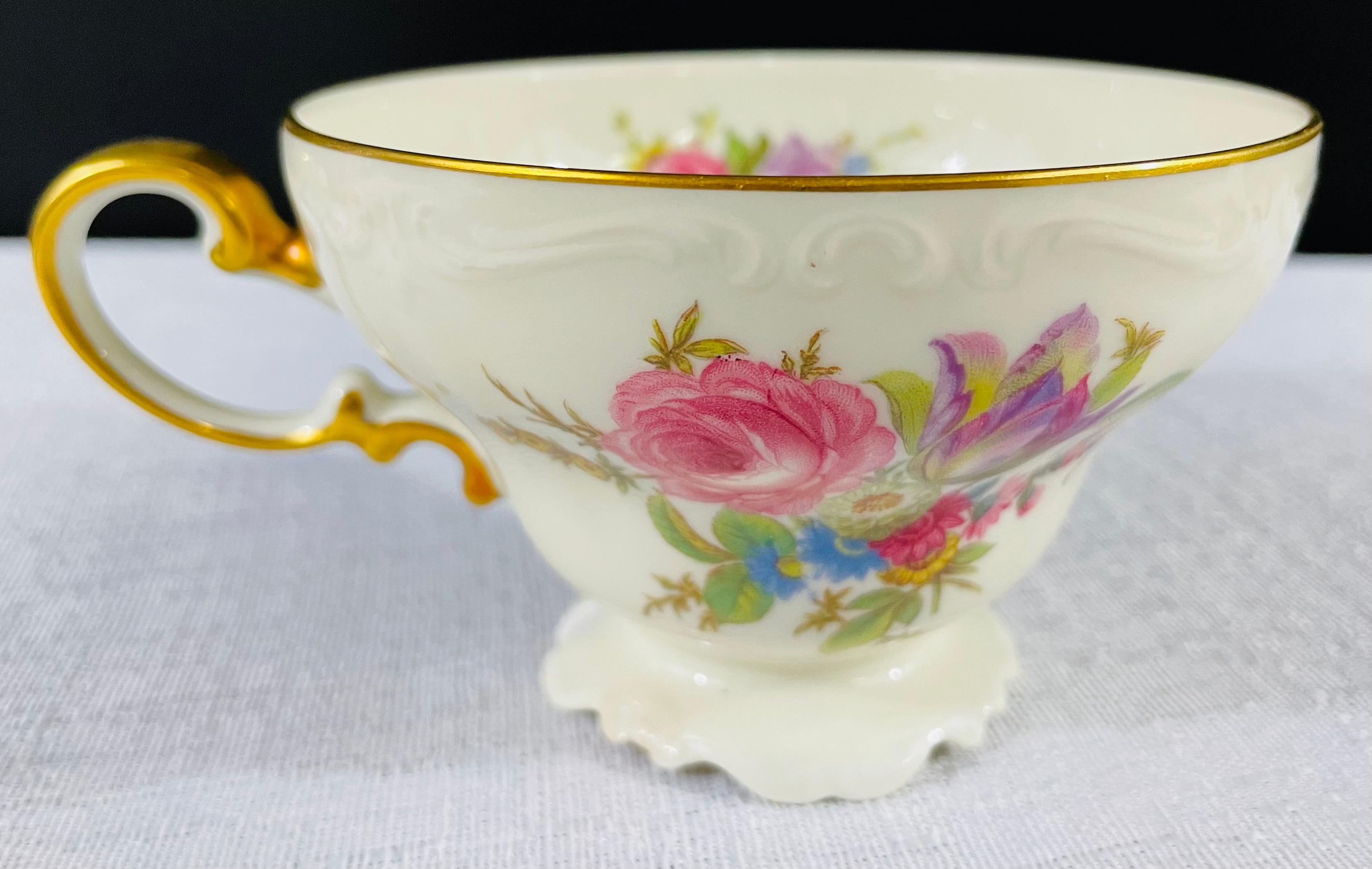 Rosenthal Kronach Viktoria German Porcelain Floral Design Coffee Set, 27 Pieces  For Sale 8
