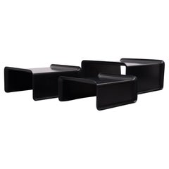 Rosenthal Large Black Fiberglass nesting tables  1970s Germany