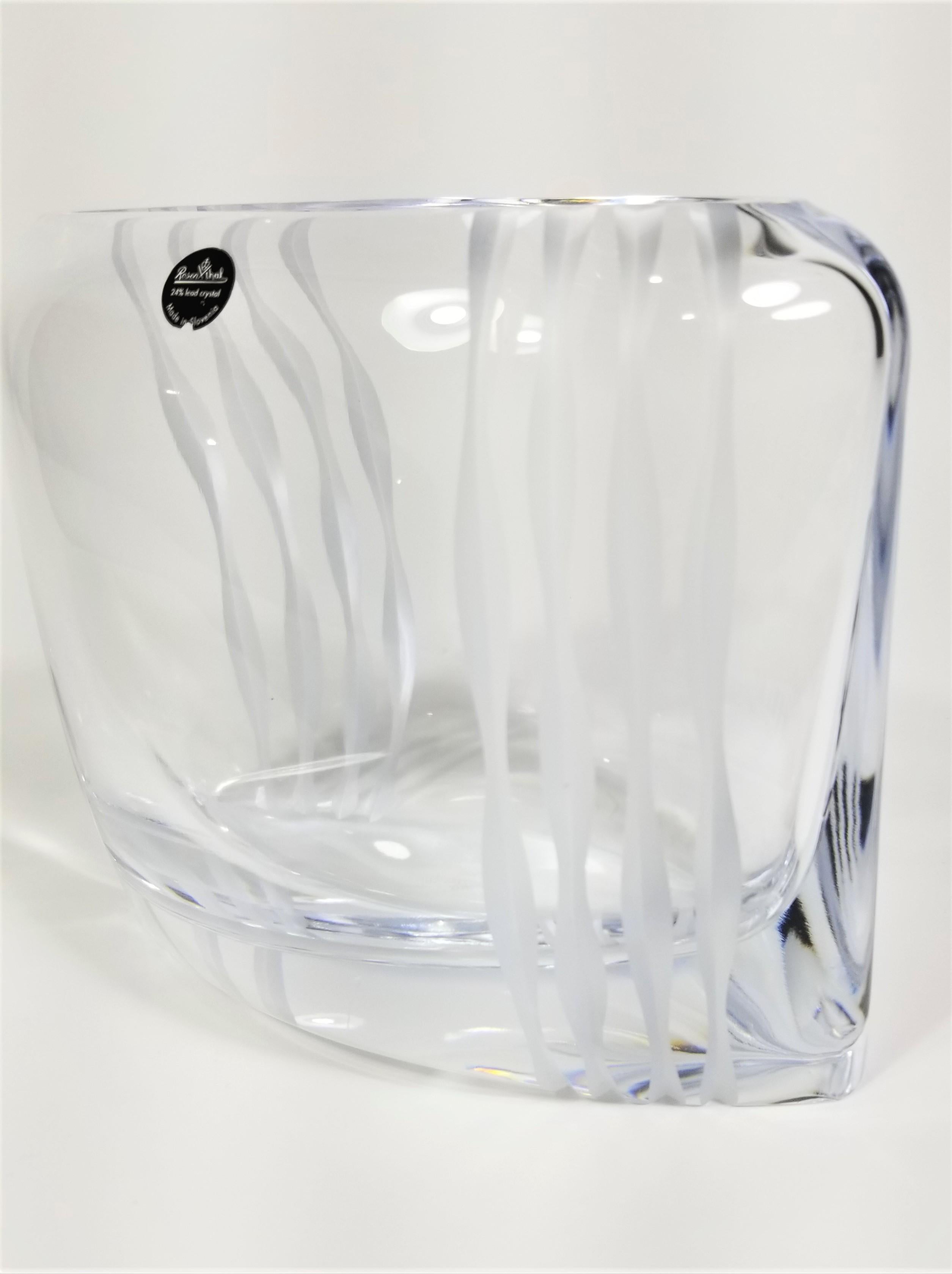Rosenthal Lead Crystal Vase Mid Century Unused 4