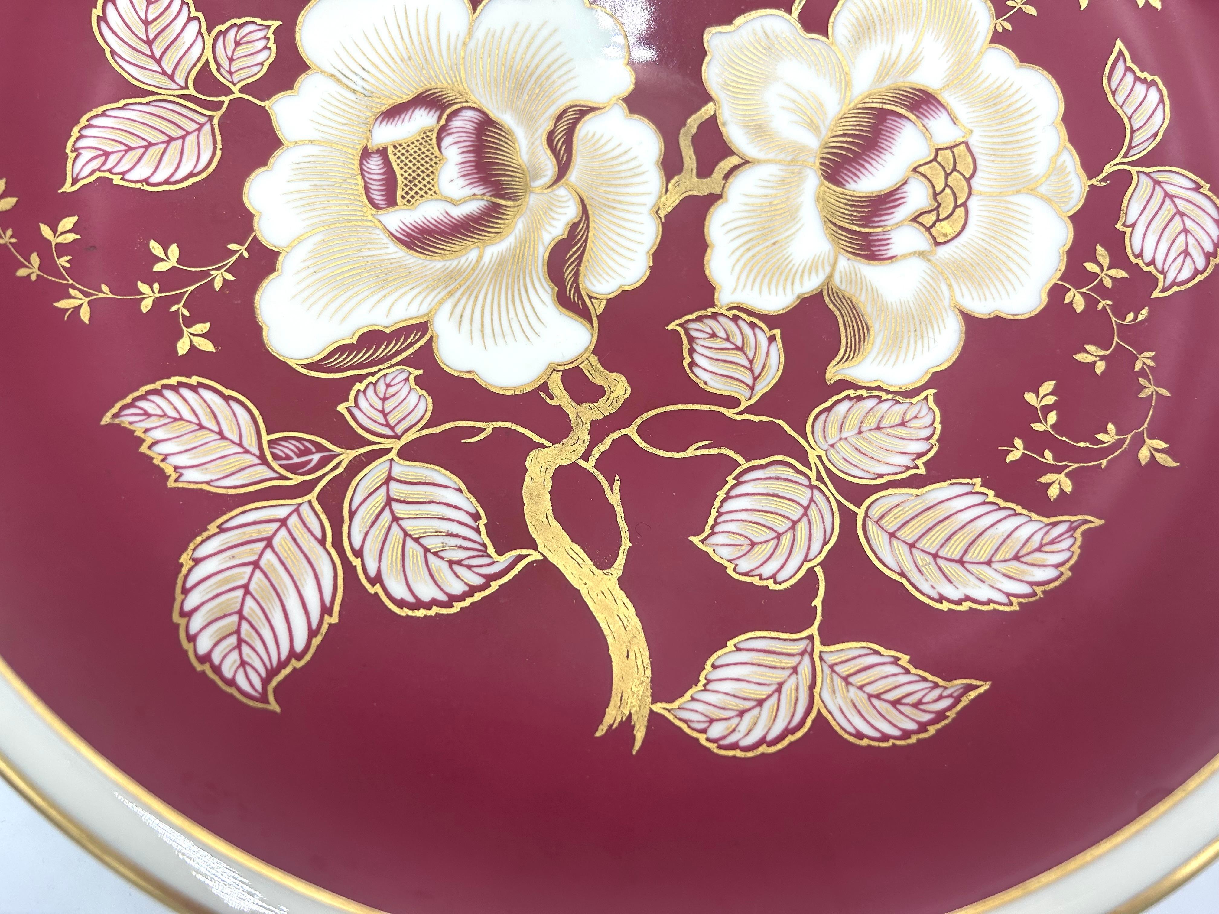 Rosenthal Maroon Porcelain Platter, 1949 2