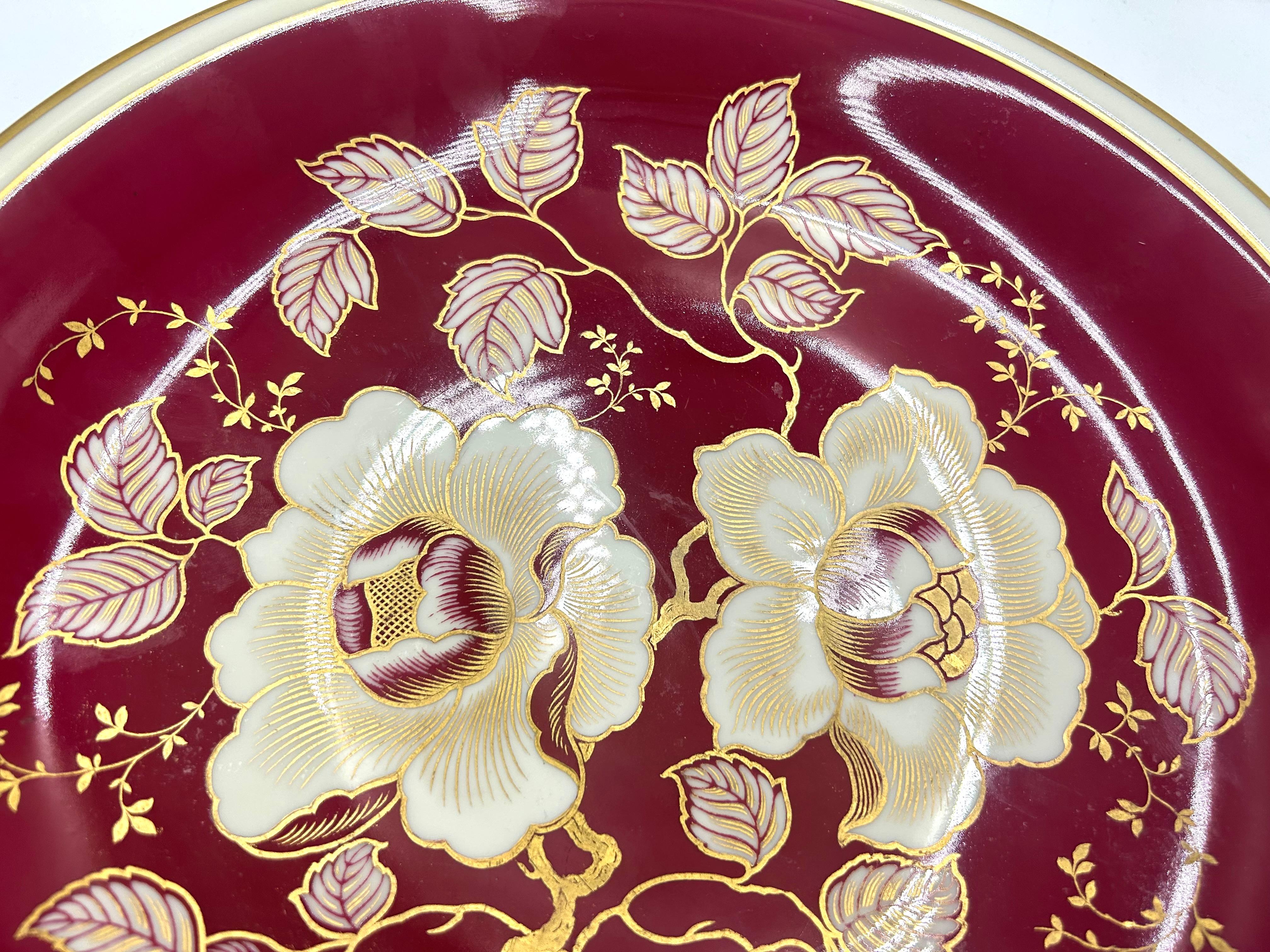 Rosenthal Maroon Porcelain Platter, 1949 3