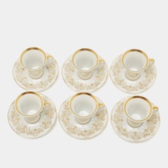 Rosenthal Meets Versace Gold/Weiß Medusa Gala Espressotasse und Untertasse Set von 6