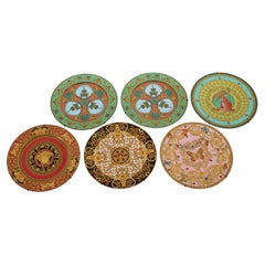 "Rosenthal meets Versace" Set of Six Decorative Porcelain Plates 90s Germany