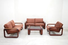 Rosenthal Model Hombre Living Suite Leather Sofa and Chair by Burkhart Vogtherr