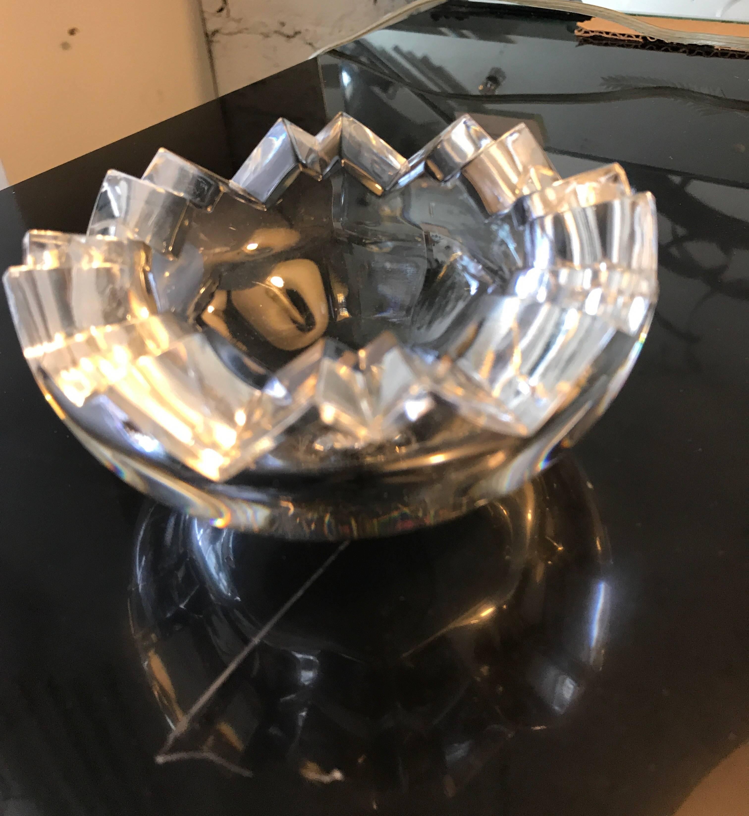 German Rosenthal Modernist  Crystal Glass Vide-Poche Dish