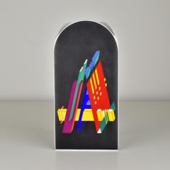 Rosenthal Morandini Alphabet-Vase Geometrisches Porzellan 1980er Studio Line Memphis