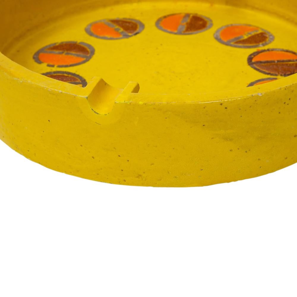 Rosenthal Netter Ashtray, Ceramic, Yellow and Orange, Discs, Signed 3