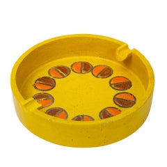 Rosenthal Netter Ashtray, Ceramic, Yellow and Orange, Discs, Signed