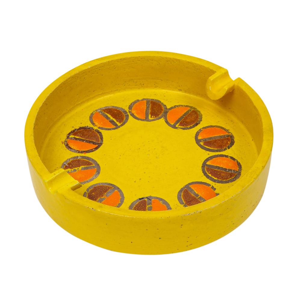 Italian Rosenthal Netter Ashtray, Ceramic, Yellow and Orange, Discs, Signed