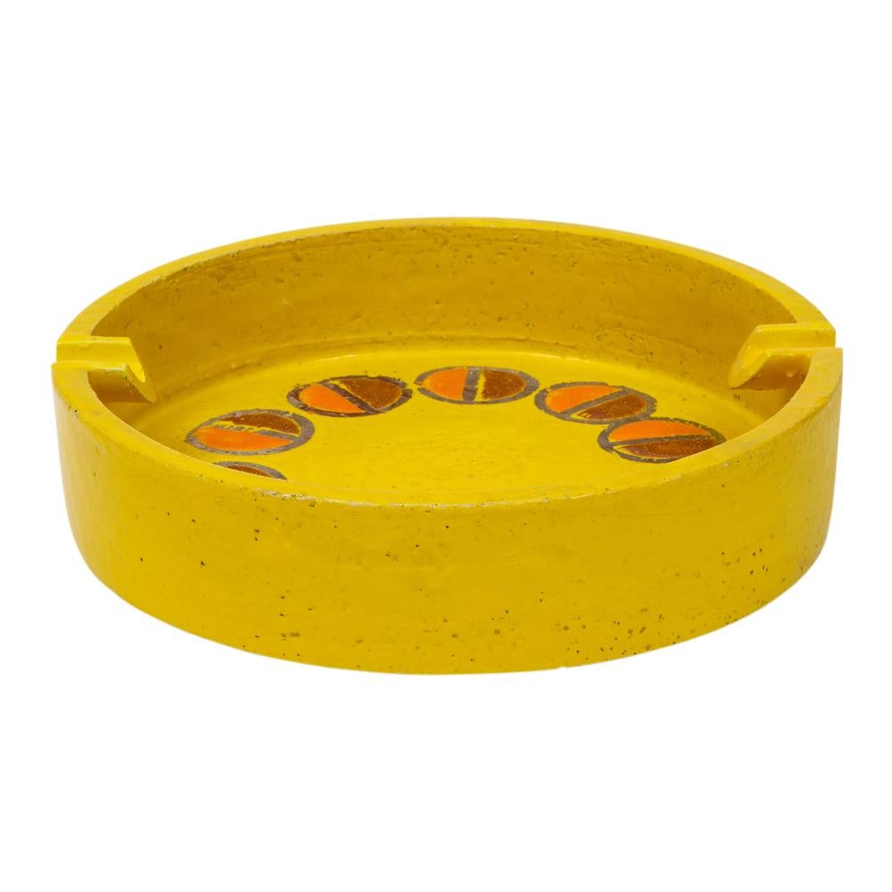 Glazed Rosenthal Netter Ashtray, Ceramic, Yellow and Orange, Discs, Signed