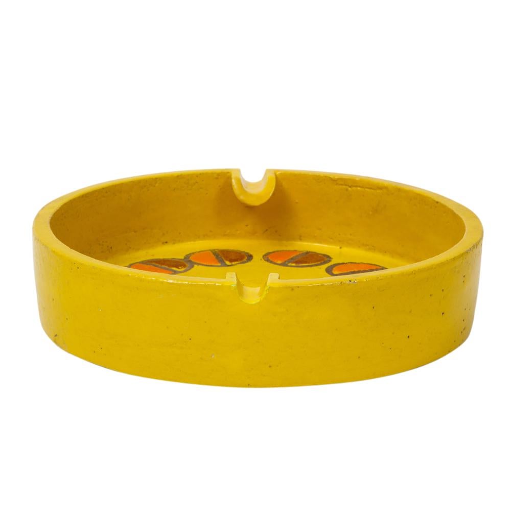 Rosenthal Netter Ashtray, Ceramic, Yellow and Orange, Discs, Signed 2