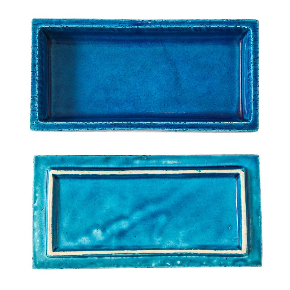 Bitossi Netter Bitossi for Rosenthal Netter Box, Ceramic, Blue Stripes, Signed For ...