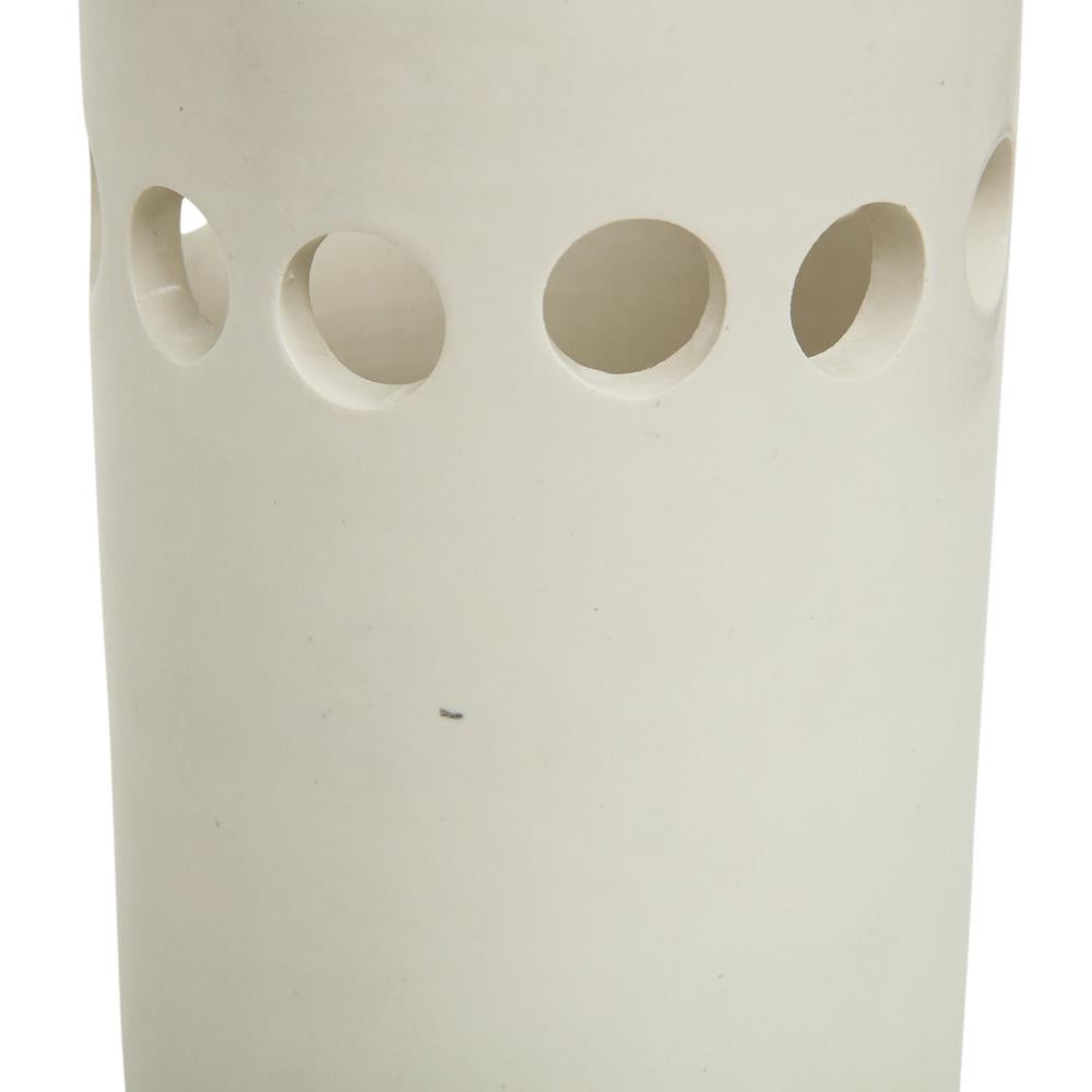 Mid-Century Modern Bitossi for Rosenthal Netter Vase, Ceramic, White, Perforated, Signed