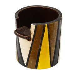 Rosenthal Netter Bitossi Cigar Ashtray, Yellow, Black, White and Brown, Signed
