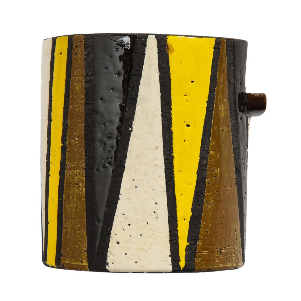 Rosenthal Netter Bitossi Cigar Ashtray, Yellow, Black, White and Brown, Signed In Good Condition In New York, NY