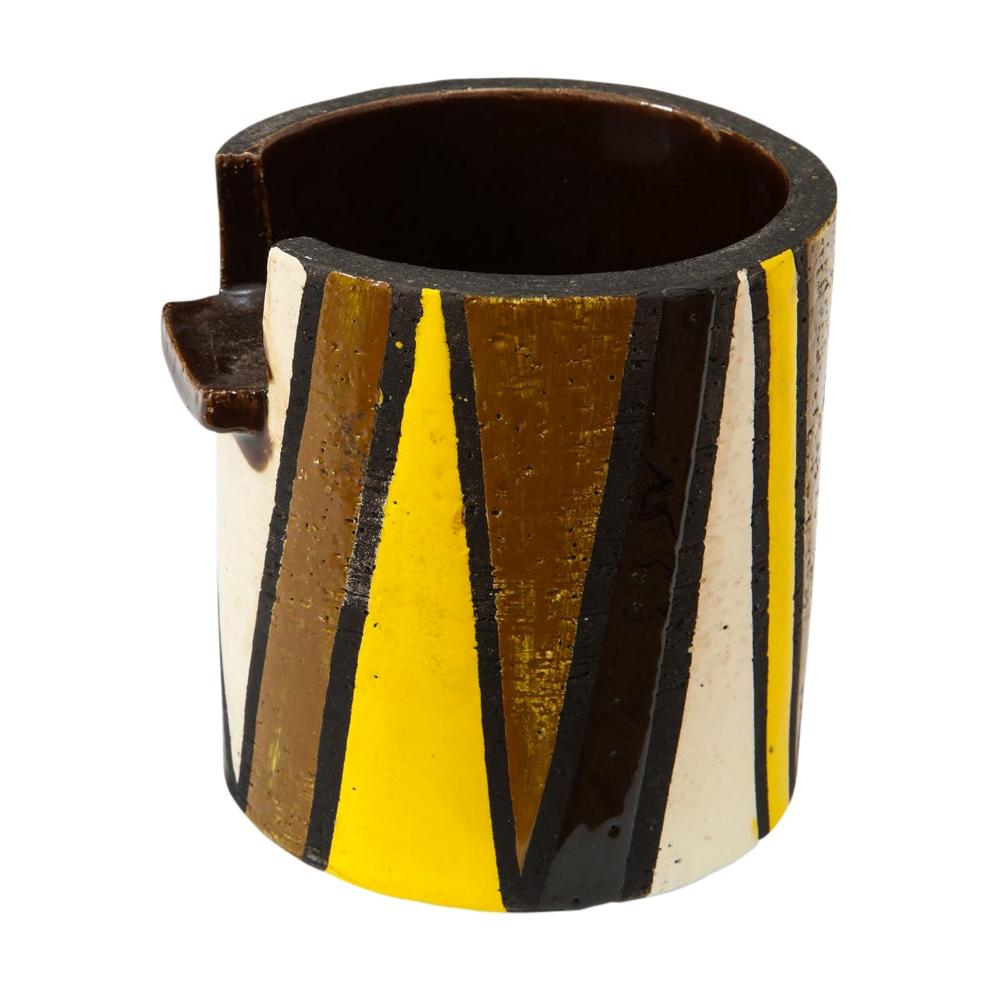 Rosenthal Netter Bitossi Cigar Ashtray, Yellow, Black, White and Brown, Signed