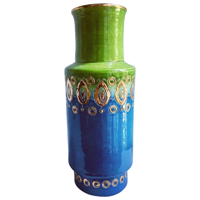 Rosenthal Netter Bitossi Italian Ceramic Cylinder Vase at 1stDibs