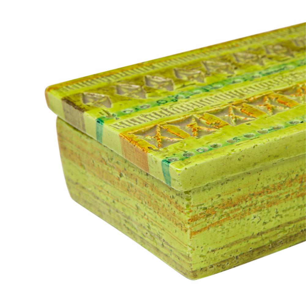 Mid-20th Century Bitossi for Rosenthal Netter Box, Ceramic, Chartreuse, Signed For Sale