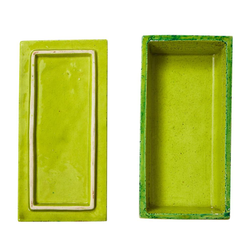 Bitossi for Rosenthal Netter Box, Ceramic, Chartreuse, Signed For Sale 3