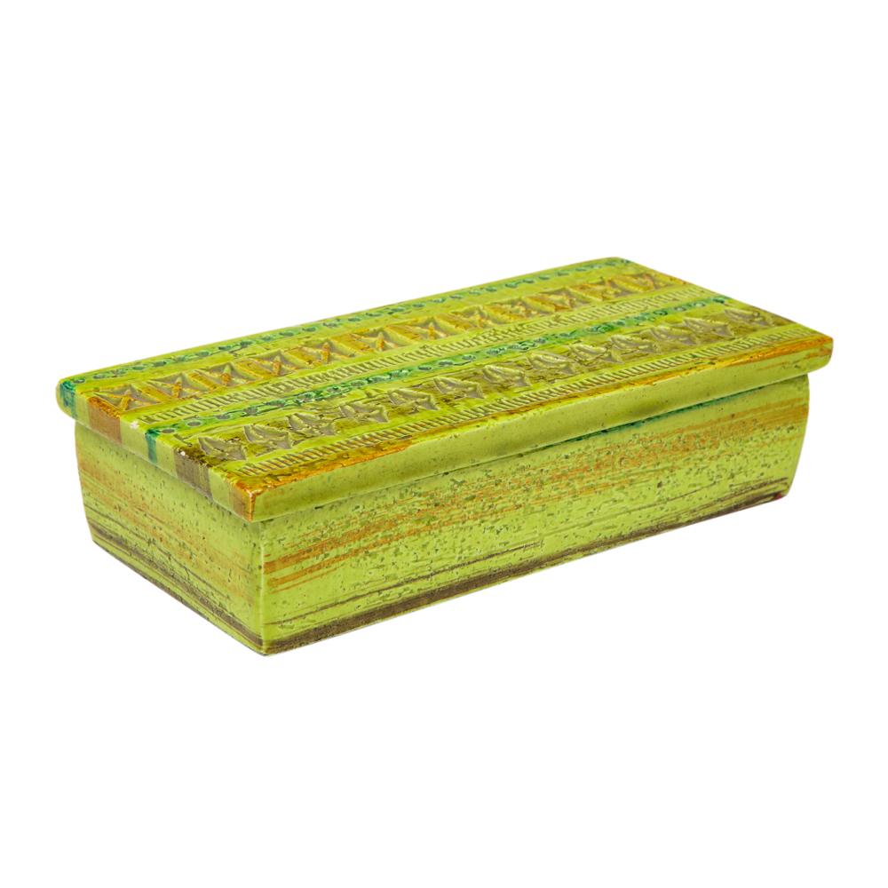 Mid-Century Modern Bitossi for Rosenthal Netter Box, Ceramic, Chartreuse, Signed For Sale