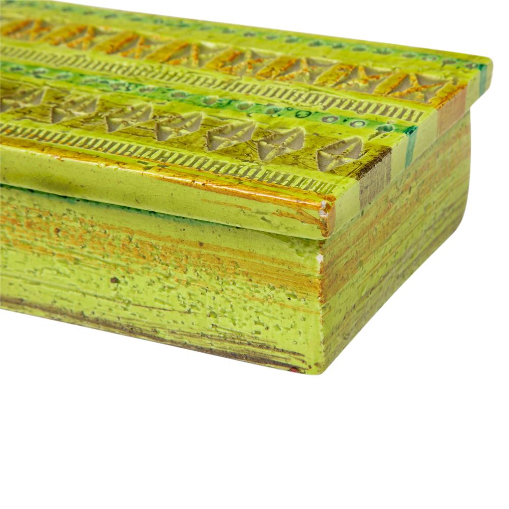 Bitossi for Rosenthal Netter Box, Ceramic, Chartreuse, Signed In Good Condition For Sale In New York, NY