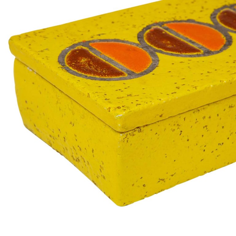 Rosenthal Netter Box, Ceramic, Yellow and Orange Discs, Signed For Sale 3
